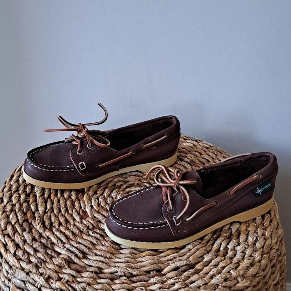 Eastland Boys Classic Dark Brown‎ Leather Docksider Preppy Loafers S-6.5
